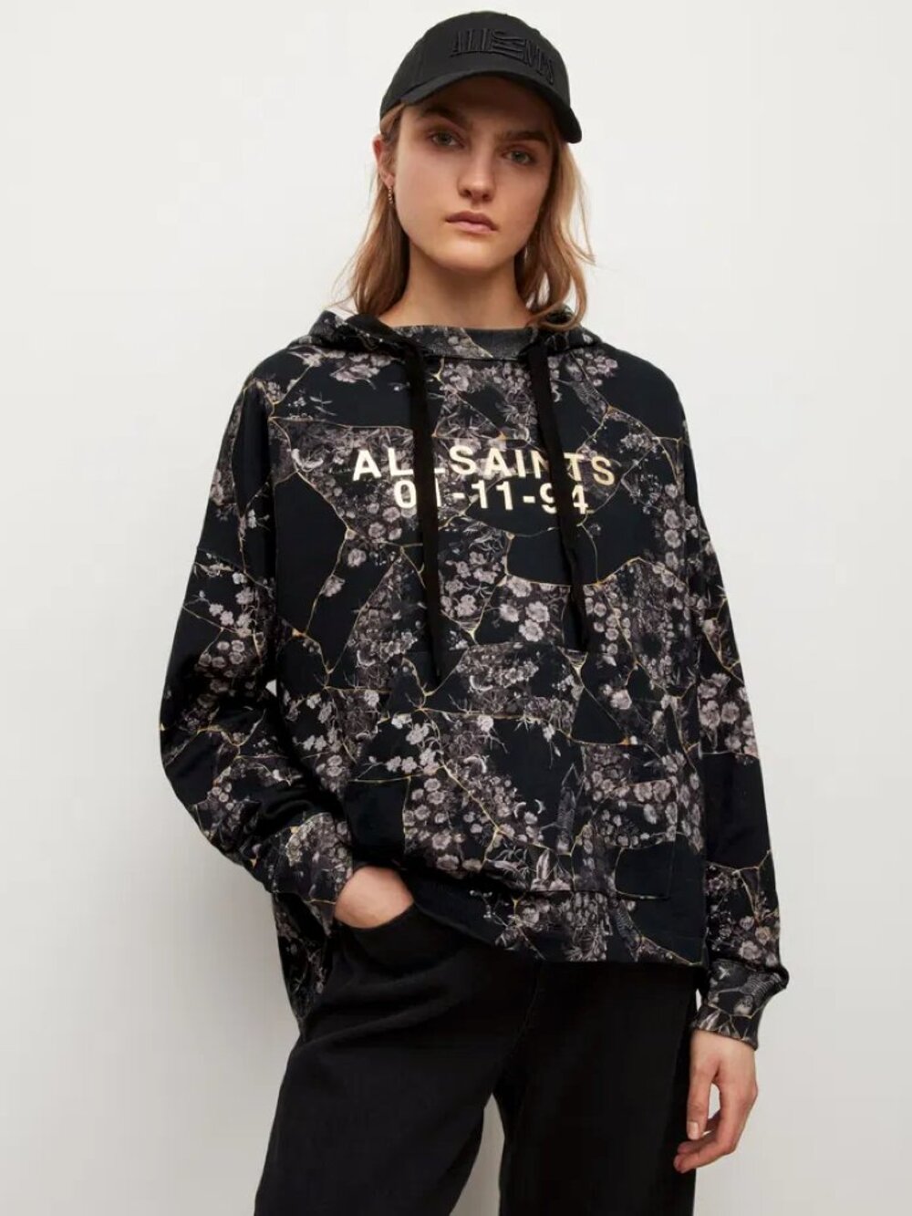 All Saints Women's Buruberu Jen Floral Hoodie size Small